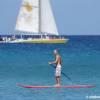 Arjen stand up paddle surfing on the Westcoast of Barbados