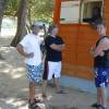 Da boys having a chat with da lifeguard @ Bath Beach