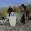 Getting ready for an autumn (9.11.03!) skimboardsession @ Haamstede 09.11.03