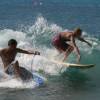 Bodyboarder & surfer sharing a wave@Sandy Lane 21.01.04