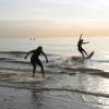 Myrthe & Volker in sunsetskimaction @ da skimboardgathering haamstede 24.04.04