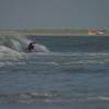 Arjen longboarding with da Brouwersdam on the background@Renesse Northshore 25.06.04
