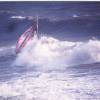 Arjen fighting a huge wave @ Torre de la Pena, Tarifa 1990