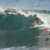 Two surfers on a big wave @ Bathsheba Barbados 03.02.05