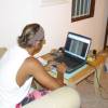 Paol(in)o checking his emails@Belle Rive (Naish) Villa Barbados