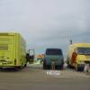 Arjen and Mario's vans with Martijn's van (Fox Sports) in the middle