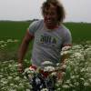 Brian Talma walking between the flowers @ Windsurfing Renesse 17.05.06