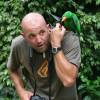 Arjen being attacked by a Green Parrot @ Graeme Hall Barbados 2