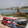 Brian rigging his sail @ Surfers Point Barbados