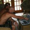 Brian & Arjen checking the weatherforecast @ Seascape Beach House Barbados