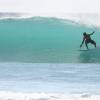 Tonky Frans surfing a nice barrel @ Maycocks