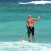 Arjen paddling out on a stand up paddle board @ Silver Rock Barbados
