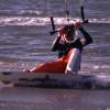 Slingshot teamrider Ruben  kite- or sandboarding... @ da Surf & Kite Event Brouwersdam 2002