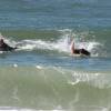 Arjen & Reinier paddling for the same wave @ Renesse's Northshore 253