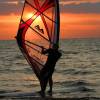 Arjen windsurfing the Starboard SUP 12.2in the sunset@da Brouwersdam