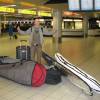 Arjen ready to check in for Barbados @ Schiphol Airport Amsterdam