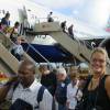 Getting of da plane @ Barbados airport