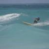 Longboarder riding a long wave 1 @ Long Beach