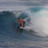 Bruce Mackie in the barrel @ the Bowl Barbados