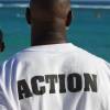 Jamaice wearing his Action tshirt @ the Barbados Watermen Festival 2008