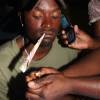 Tony smoking a '10 Barbados dollar joint' @ the Barbados Watermen Festival 2008