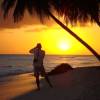 Arjen taking pics in the sunset @ the south coast of Barbados