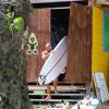 Arjen taking a sup board @ Brian Talmas surfshop @ Silver Sands Barbados