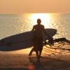 Stefan in the sunset with the new Starboard SUPboard @ da Brouwersdam