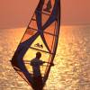 Arjen windsurfing his sup in the sunset @ da Brouwersdam