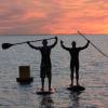 Stefan & Arjen sup in the sunset @ da Brouwersdam