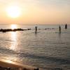 Markus & Stefan stand up paddle surfing in the sunset @ da Brouwersdam