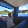 Arjen on board of the Paradise Challenger Ferry back to Tortola