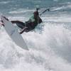 Steve testing a Shinn Kiteboard @ Surfers Point