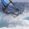 Aerial  with the Sailboards Tarifa Custommade  FW 85 @ Sandy Beach