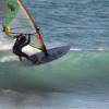 Juan riding his new Sailboards Tarifa quadfin in Bolonia